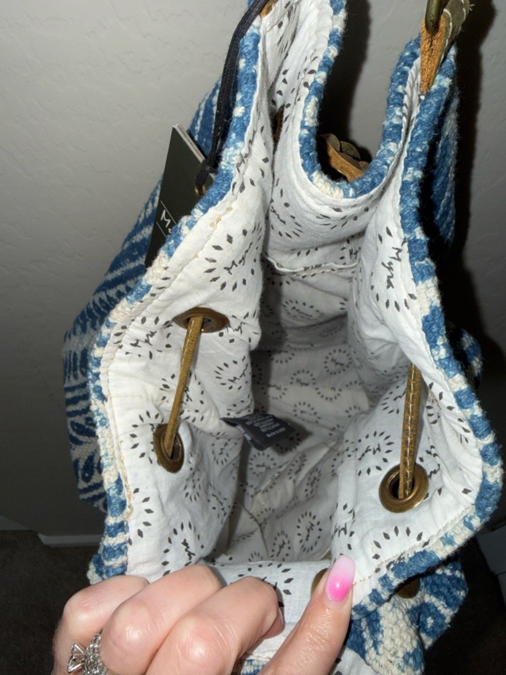 NWT - Myra Blue Raindrop Bucket Bag - Picture 6 of 11